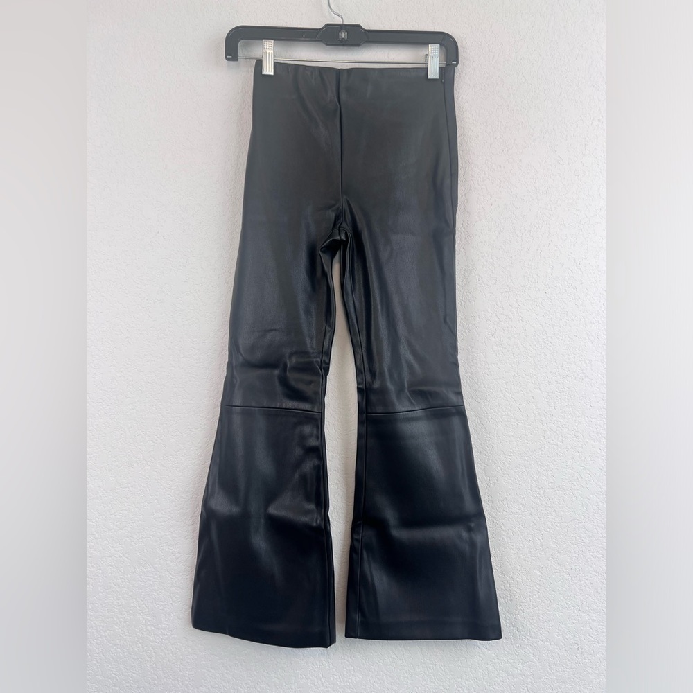 Zara Flared Pleather Pants in Black Size 13-14 yrs